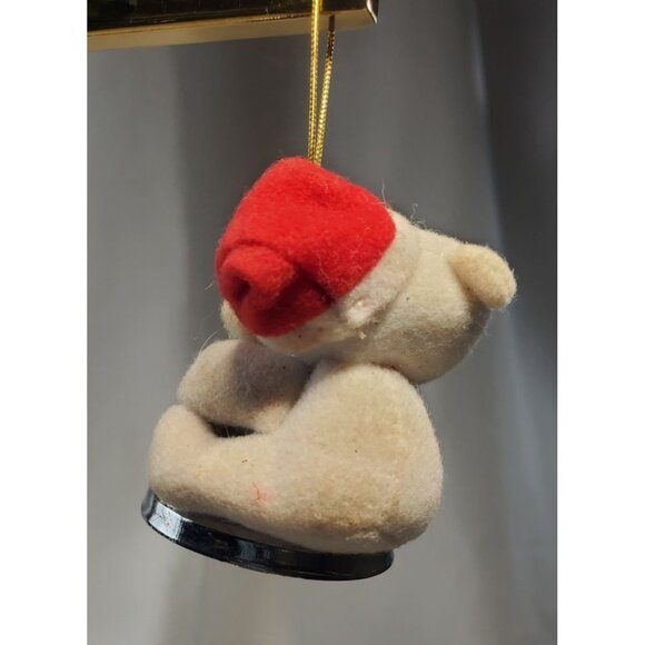 Russ Polar Bear in Santa Hat on Silver Bell Christmas Ornament Holiday Decor - Picture 4 of 8